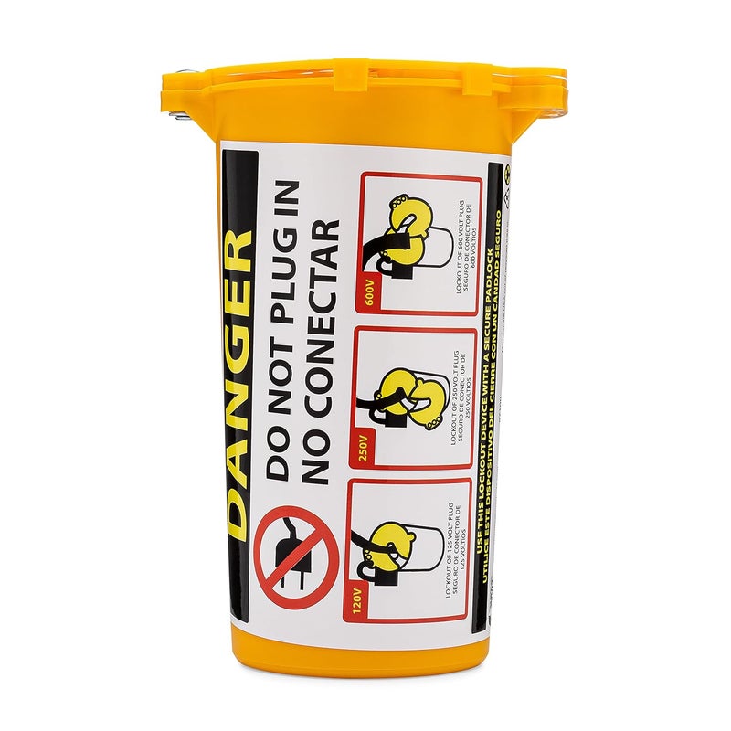 Zing Green Products 7100 RecycLockout Large Electrical Plug Lockout Device, USA-Made Recycled Plastic Lock Box, Yellow - Image 2